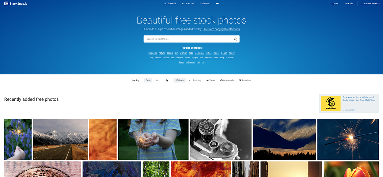StockSnap - a great stock image website